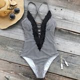 Deep V neck Swimsuit